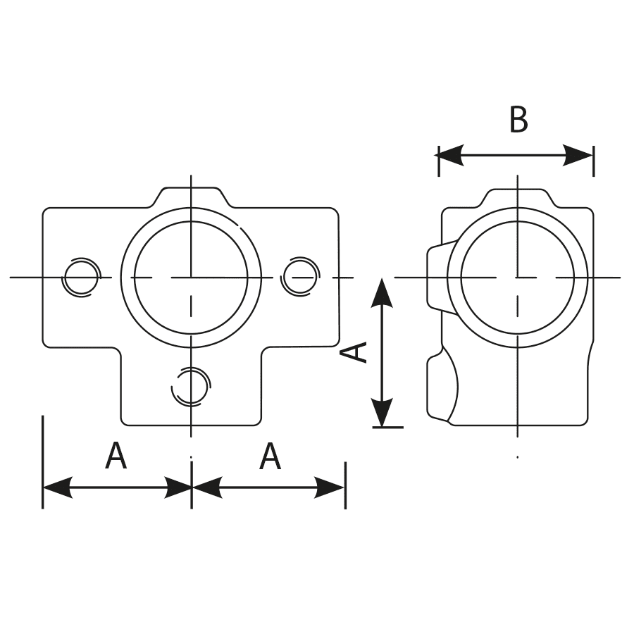 FastClamp C23 45° Side Outlet Tee
