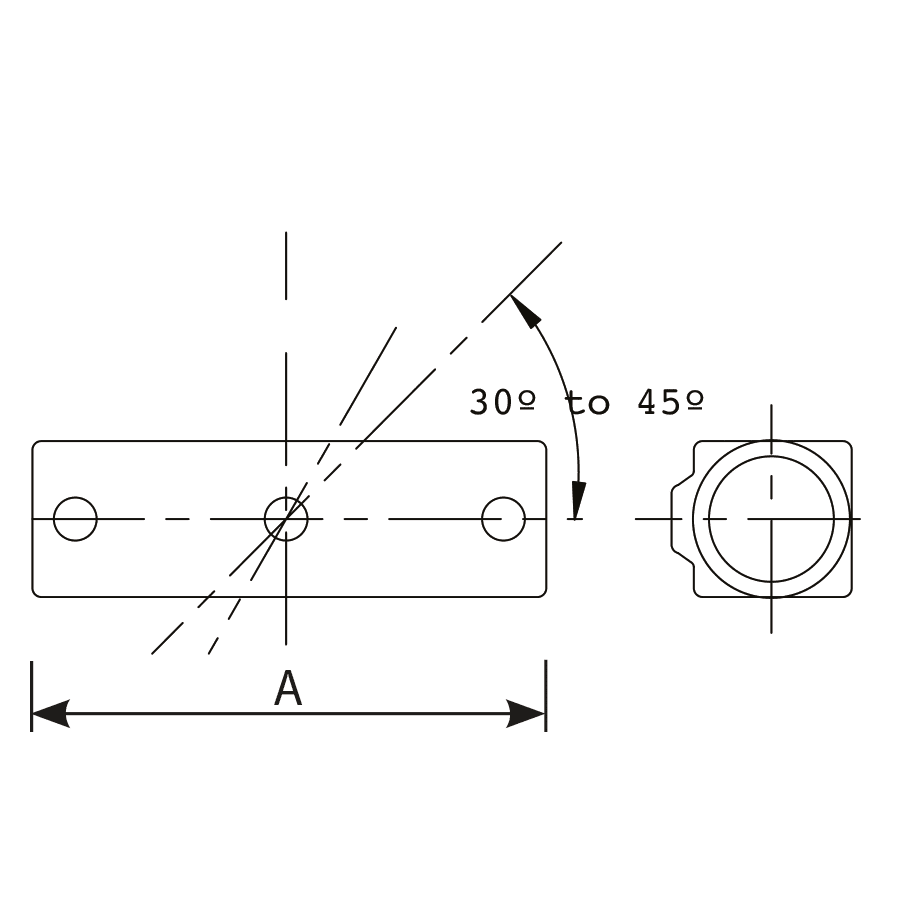 FastClamp C28 Adjustable 2 Socket Cross (30° to 45°)