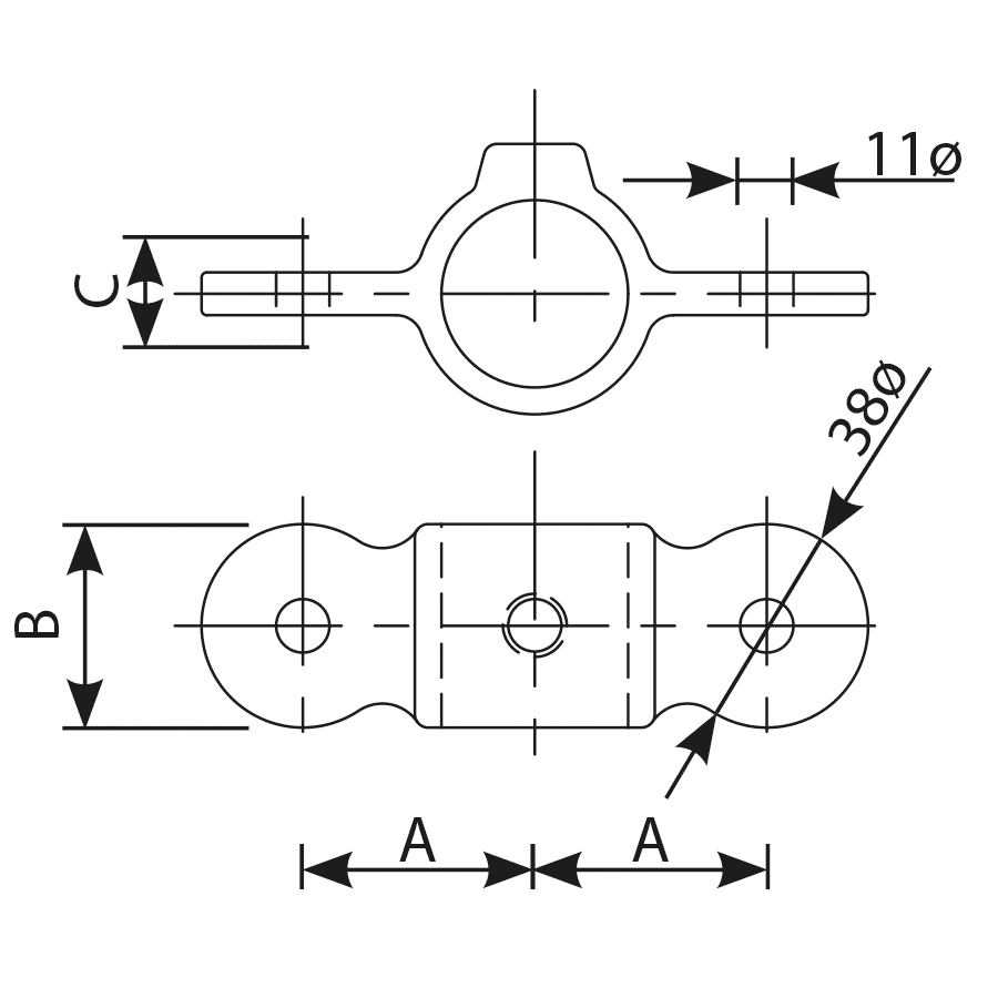 FastClamp C37 Double Male Swivel
