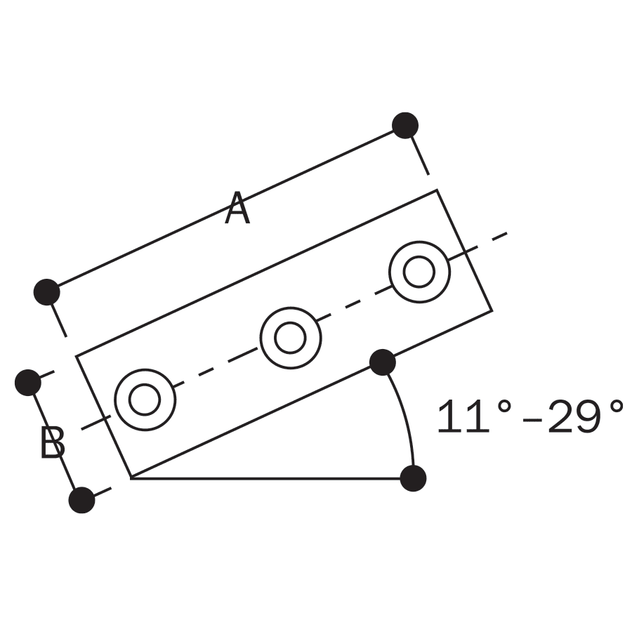 FastClamp C58 Two Socket Cross (11° to 30°)